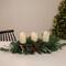32&#x22; Frosted Pine Cone &#x26; Berries Artificial Christmas Candle Holder Centerpiece